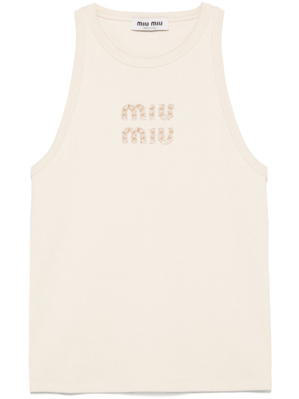 Miu Tanktop met borduurwerk Beige