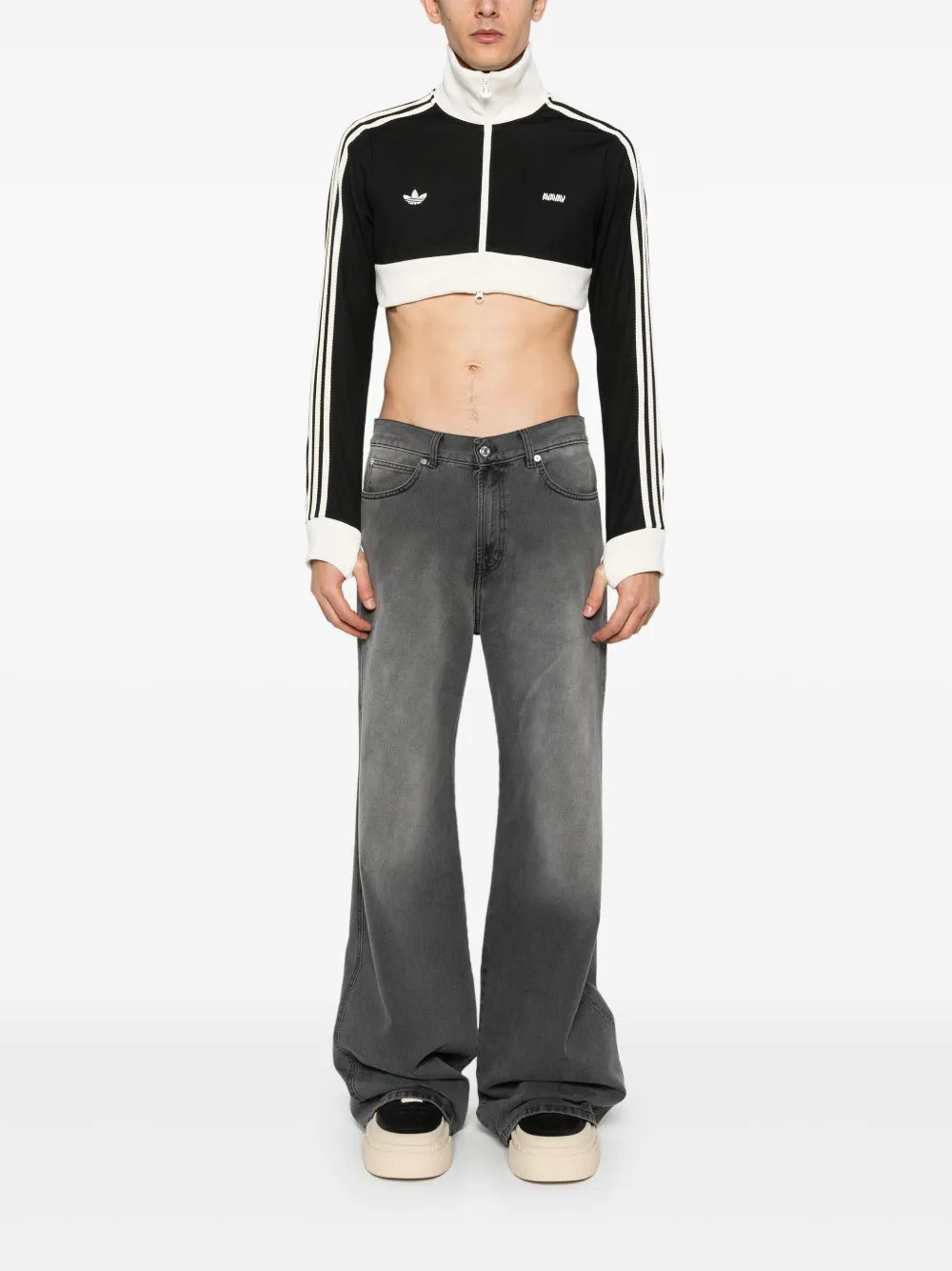 adidas x Avavav cropped trainingssweater Zwart