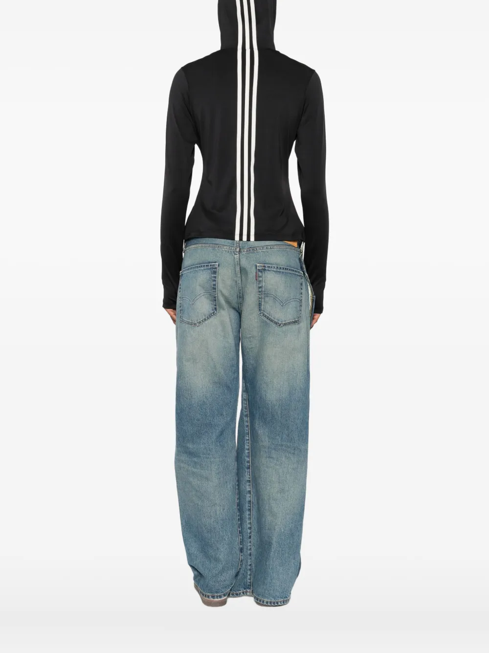 adidas x Avavav H 3-Stripes ondershirt met capuchon Zwart