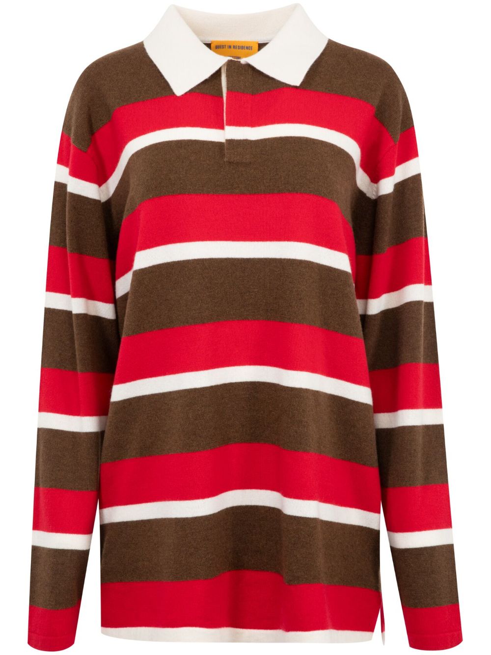 Guest In Residence striped polo top - Red