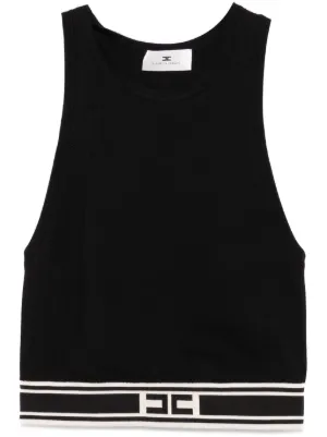 Viscose midi dress with logo bands | Elisabetta Franchi