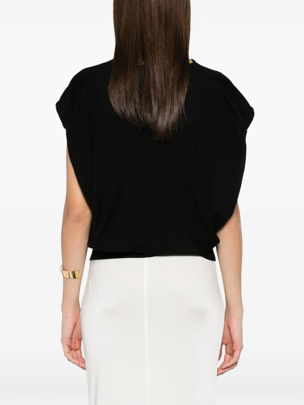 Simkhai Lamara Draped Wool Pullover In Black