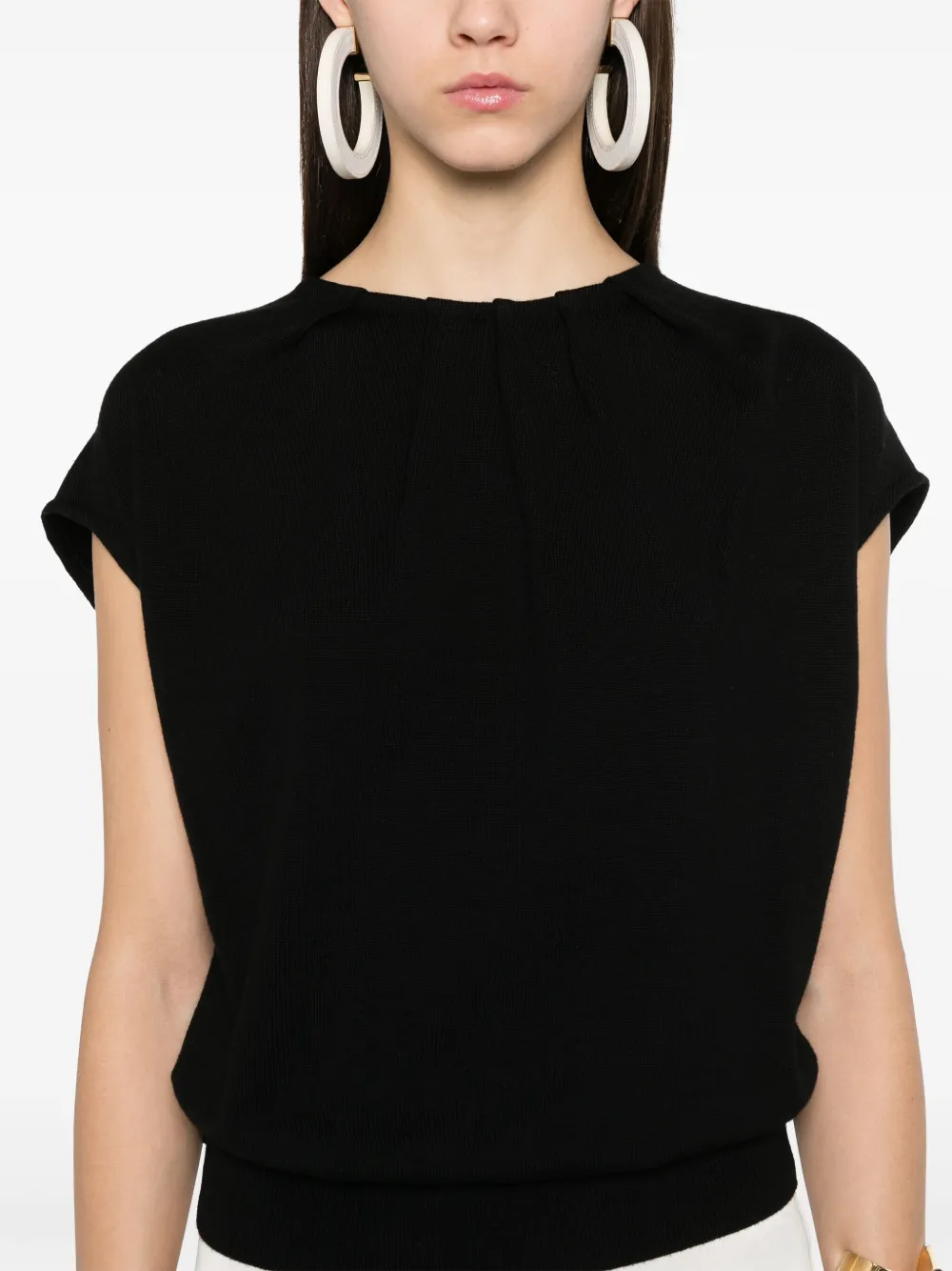 Simkhai Lamara Draped Wool Pullover In Black