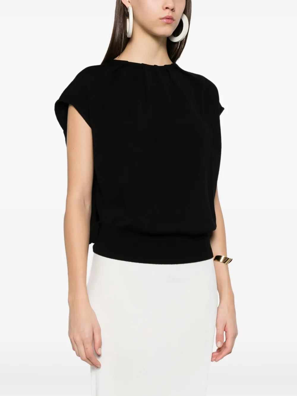 Simkhai Lamara Draped Wool Pullover In Black
