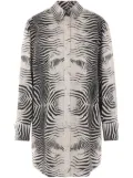 Roberto Cavalli zebra-print shirtdress - White