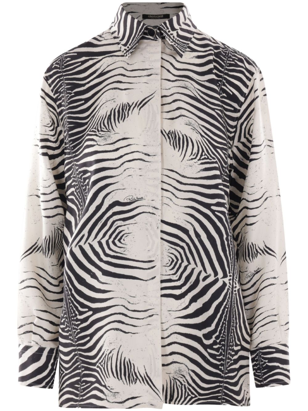 Roberto Cavalli T-shirt met zebraprint Wit