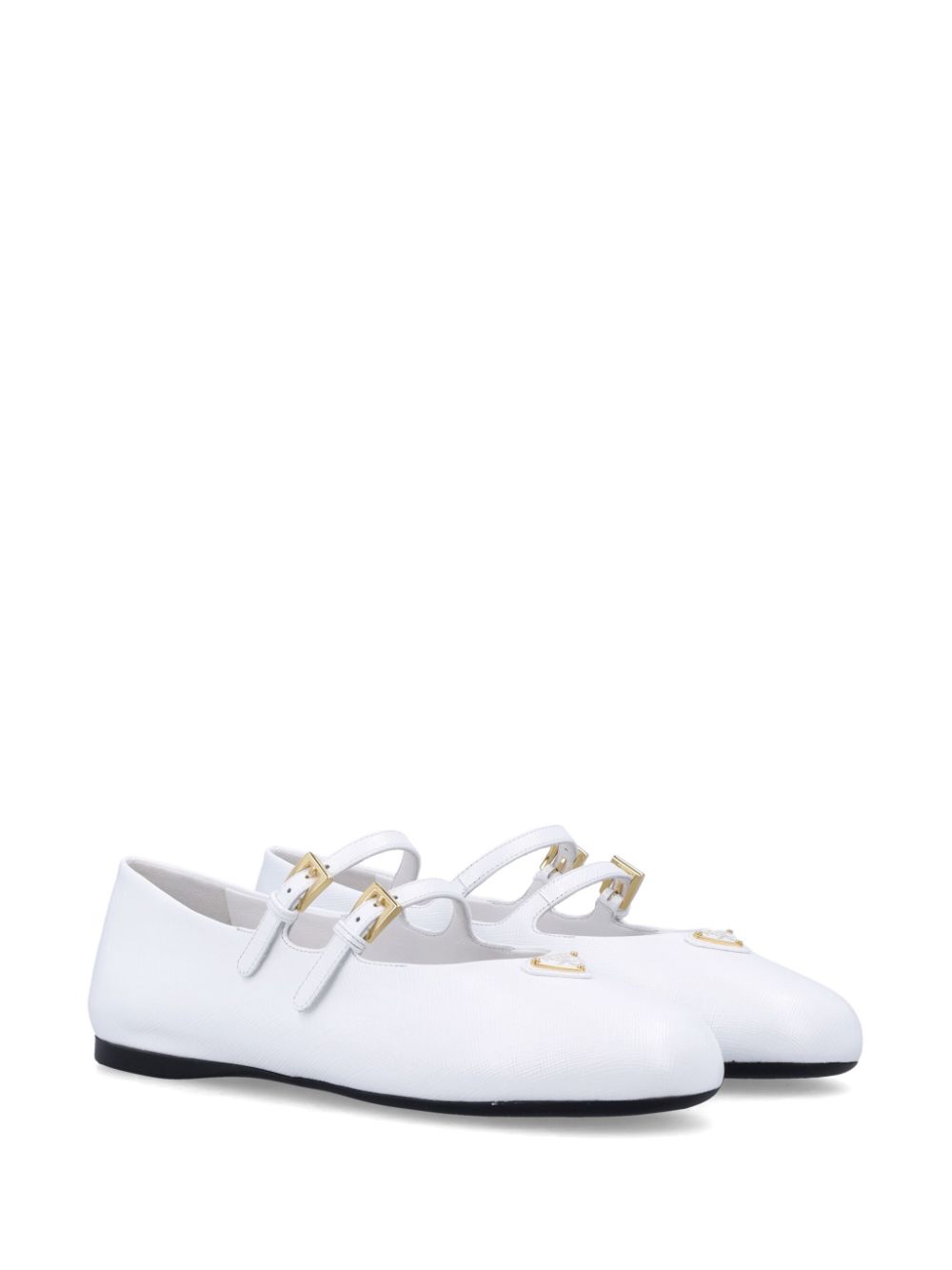 Prada triangle-logo ballet shoes Wit