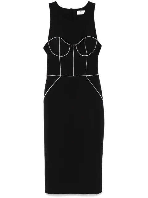 Elisabetta Franchi vestido midi con ribetes en contraste