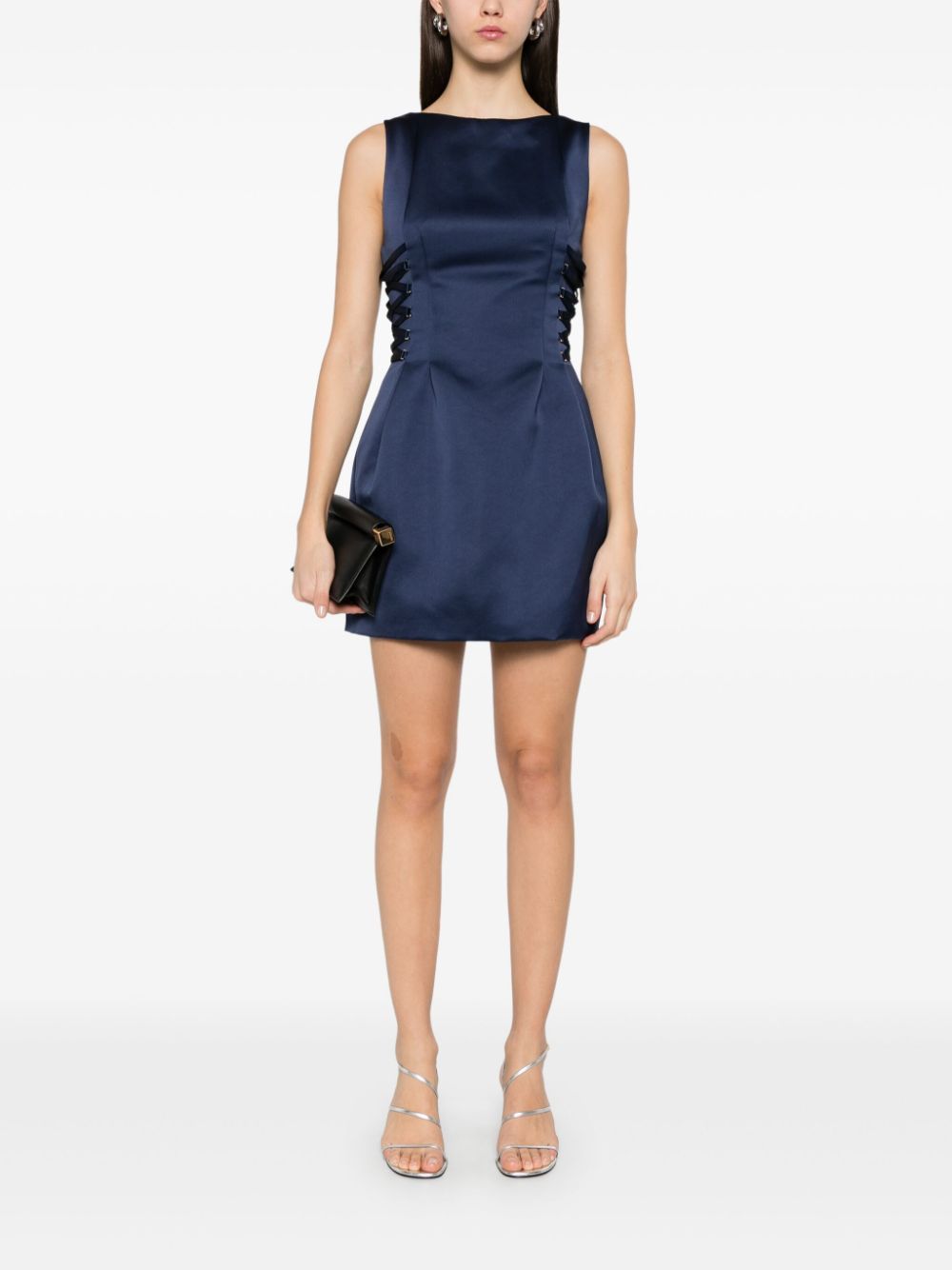 Elisabetta Franchi Satijnen mini-jurk - Blauw