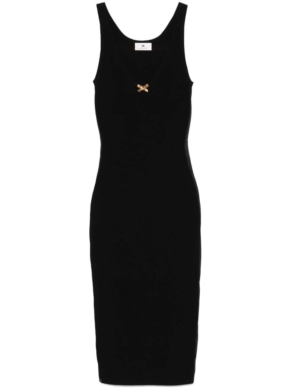 Elisabetta Franchi bow-detailed midi dress - Black