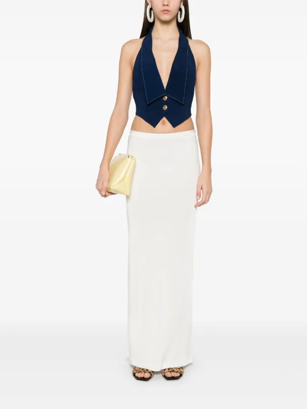 Elisabetta Franchi V-neck Waistcoat | Blue | FARFETCH