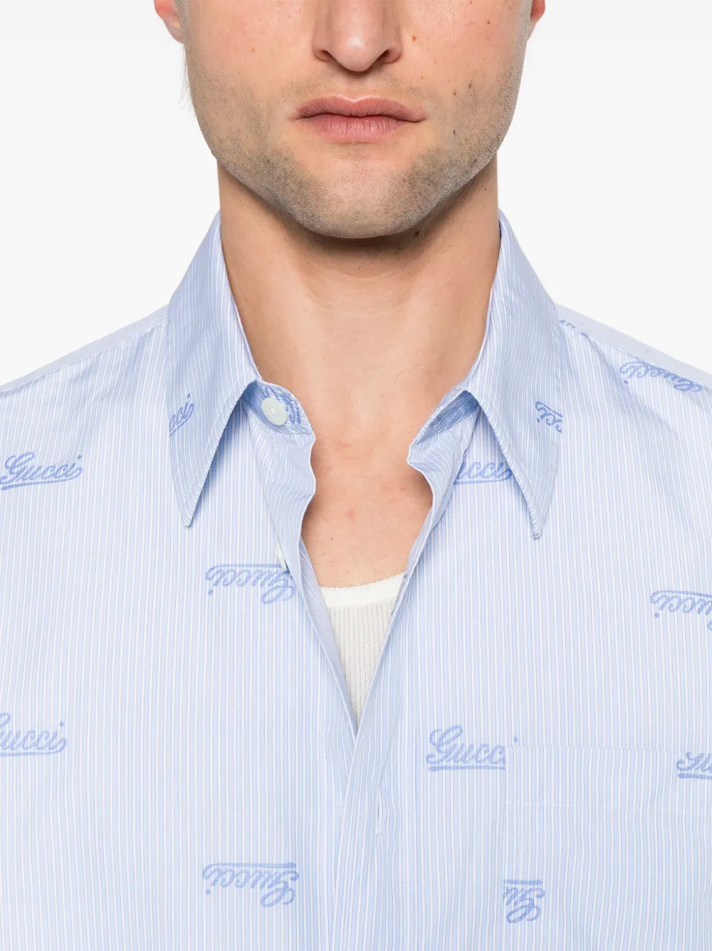 Gucci Gestreept overhemd Blauw