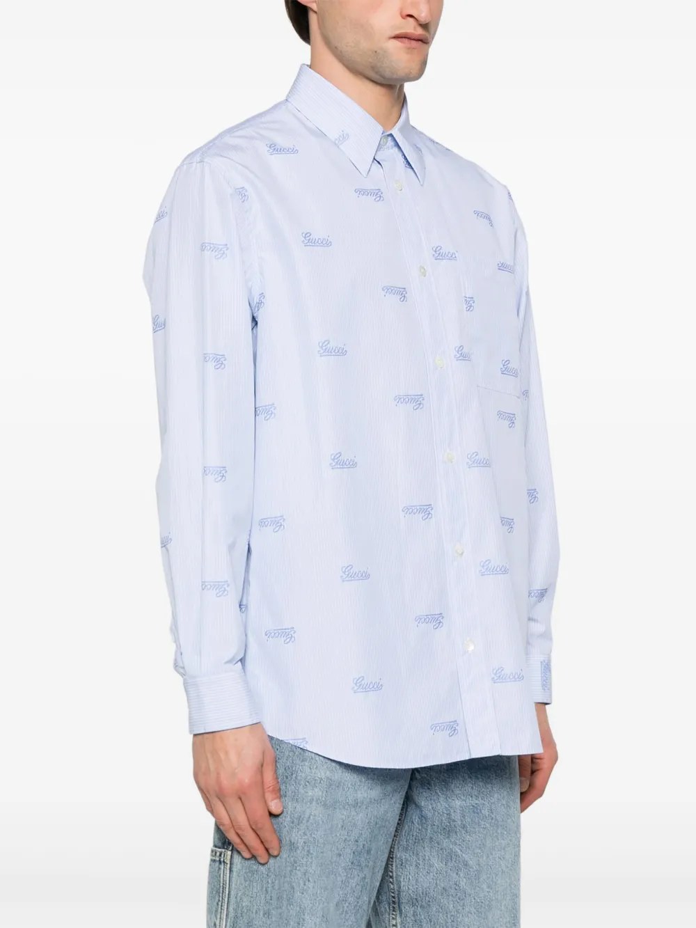 Gucci Gestreept overhemd Blauw