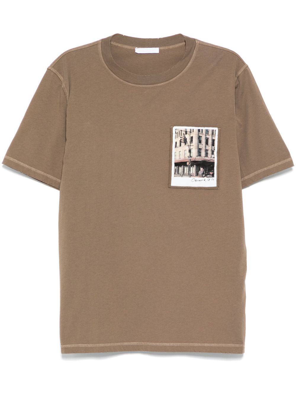 Helmut Lang Ansichtkaart T-shirt Bruin