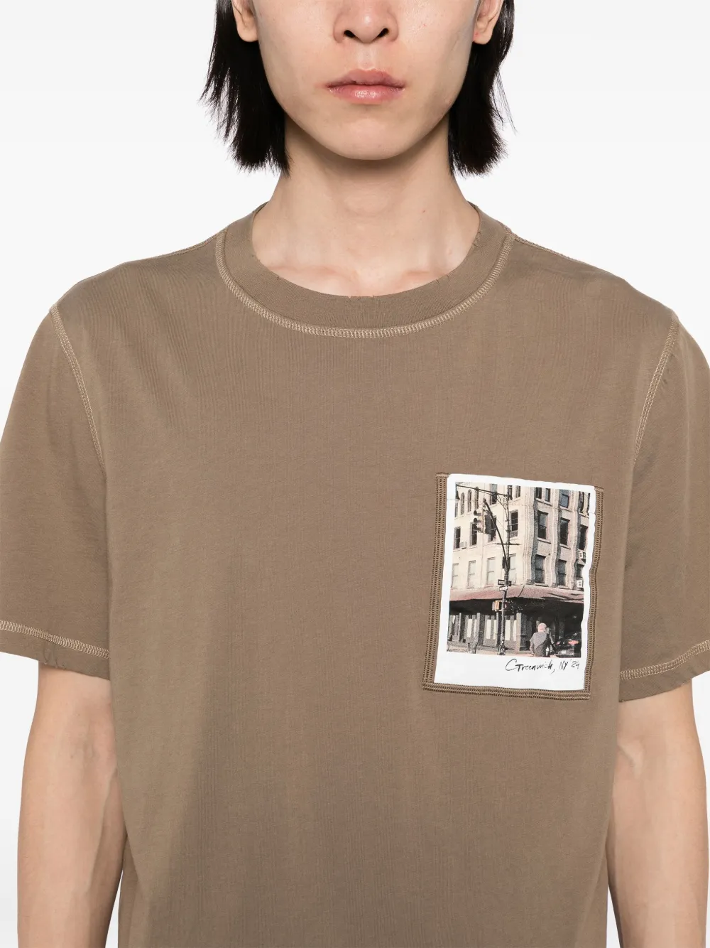 Helmut Lang Ansichtkaart T-shirt Bruin