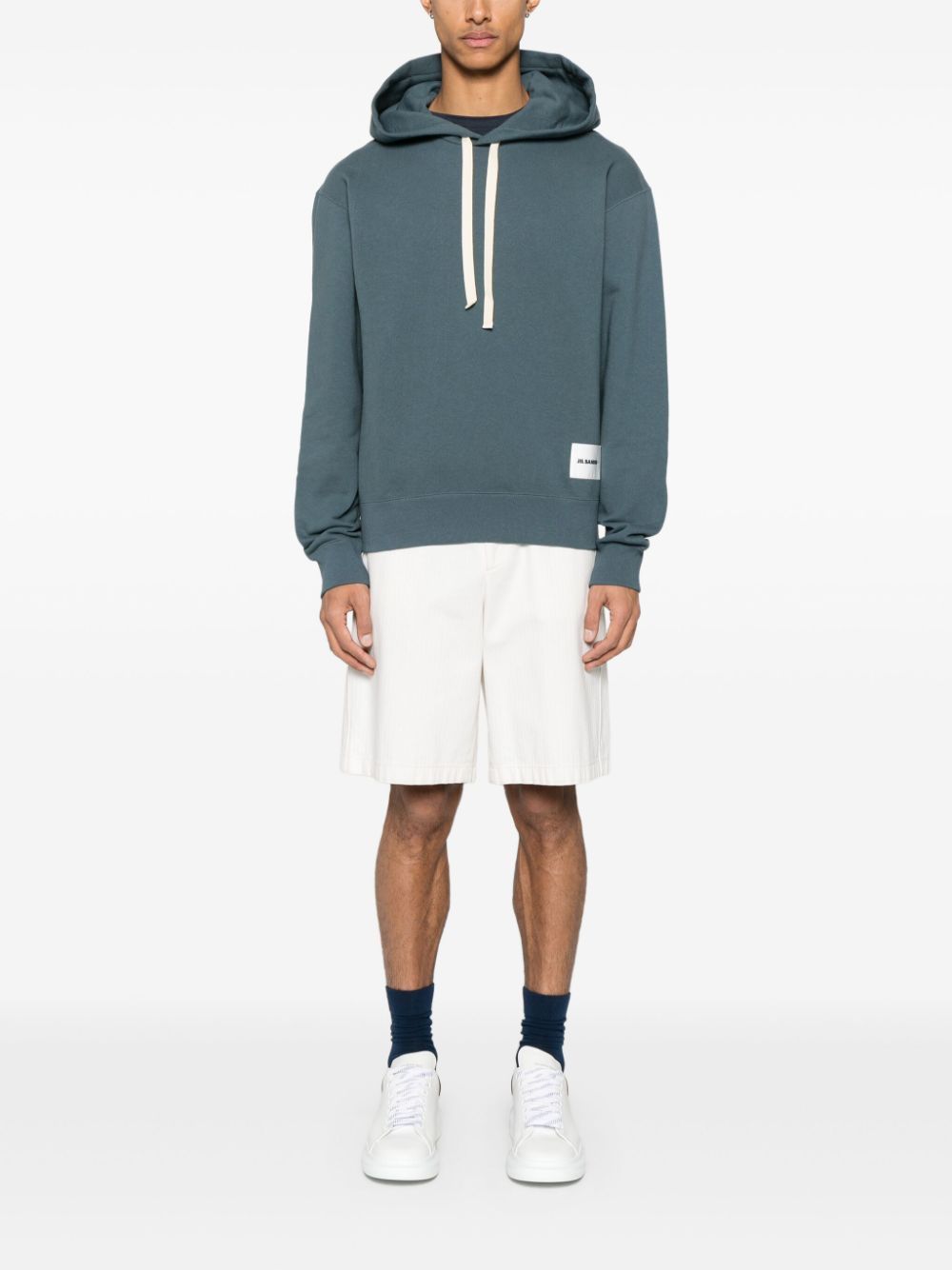 Jil Sander Hoodie met logopatch - Blauw