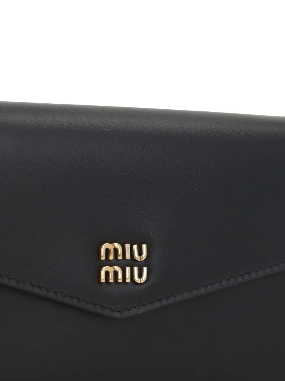 Miu Schoudertas met logoplakkaat Zwart