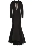 AAVVA crystal-embellished mermaid gown - Black