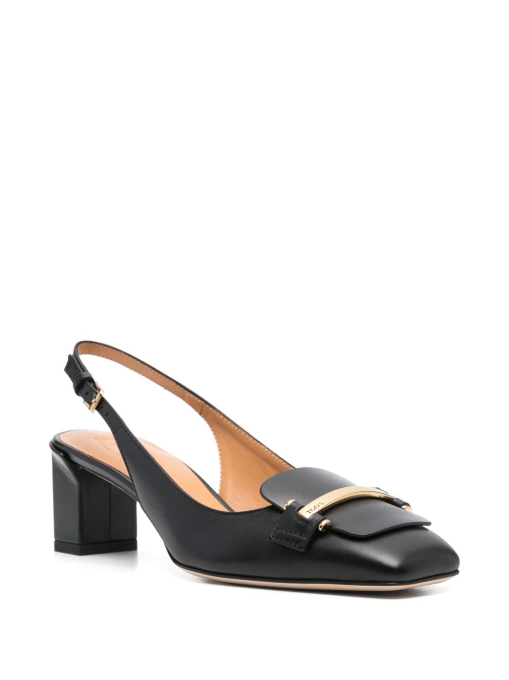 Tod's 50mm leather slingback pumps - Zwart