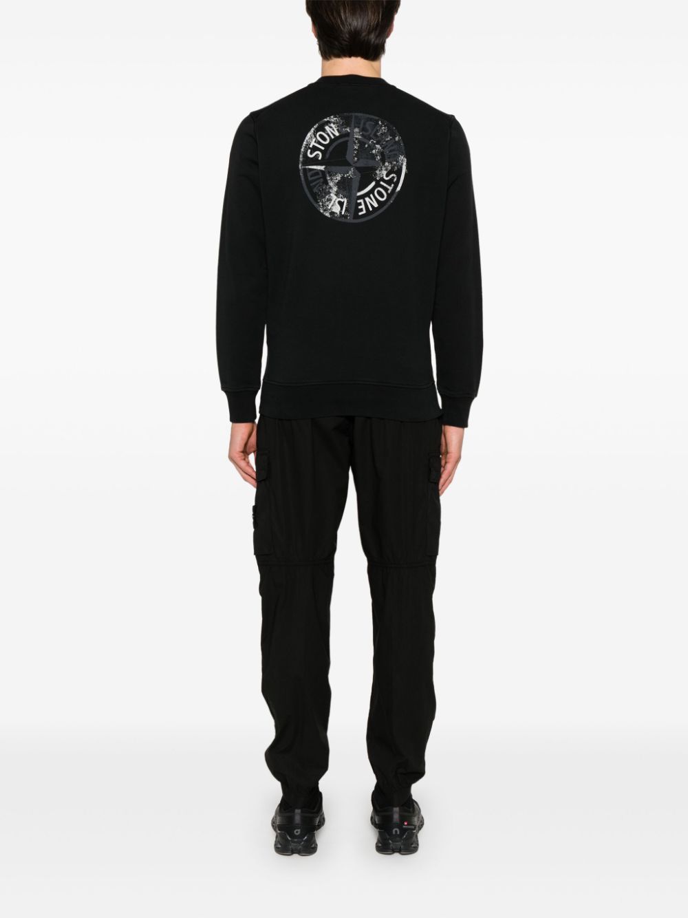 Stone Island logo-print sweatshirt - Zwart