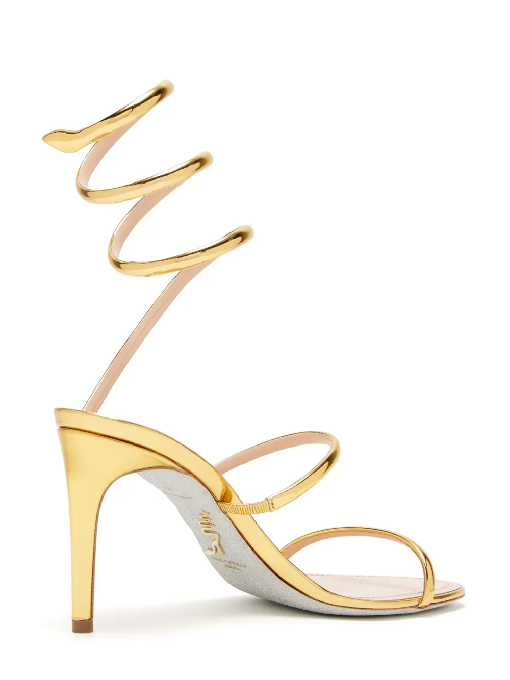 René Caovilla 100mm strappy sandals Gold