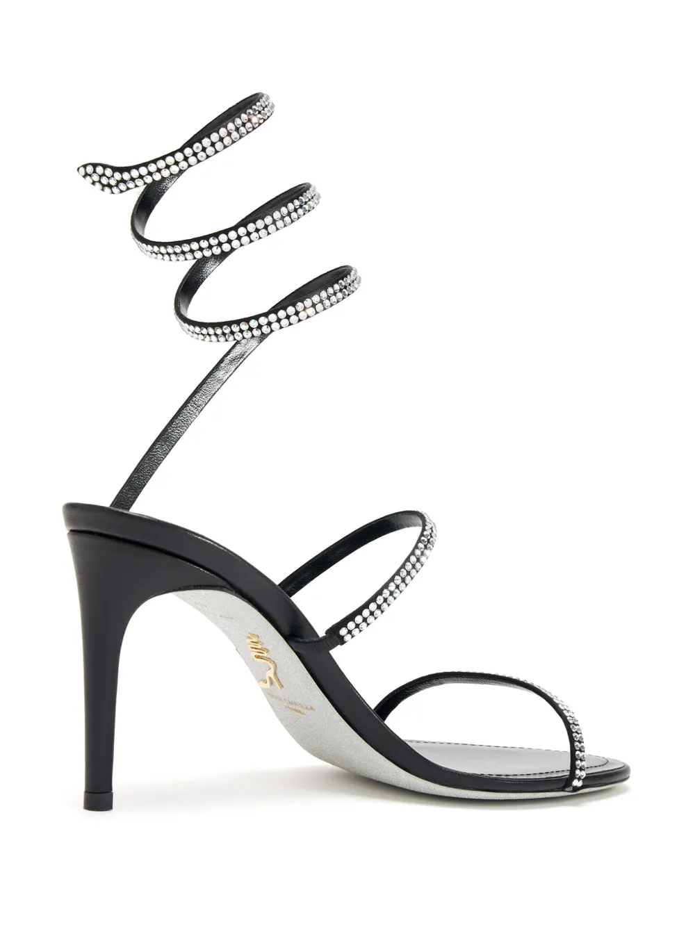 René Caovilla 105mm crystal-embellished sandals Black