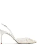 René Caovilla crystal-embellished pumps - White