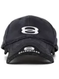 Balenciaga embroidered-logo cotton cap - Black