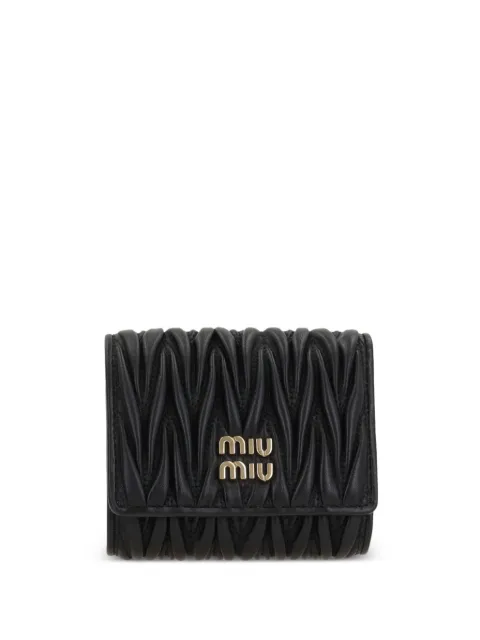 Miu Miu logo-lettering matelassé wallet