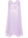 AAVVA tulle-cape V-neck gown - Purple