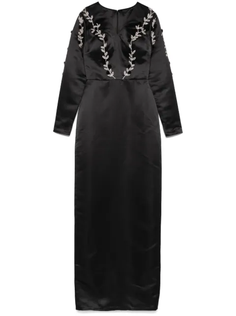 AAVVA vestido de fiesta satinado con detalle bordado