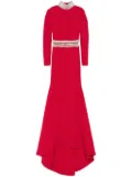 AAVVA crystal-embellished mermaid gown - Red