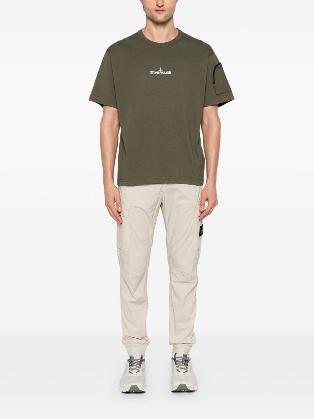 Stone Island logo-print T-shirt - Groen