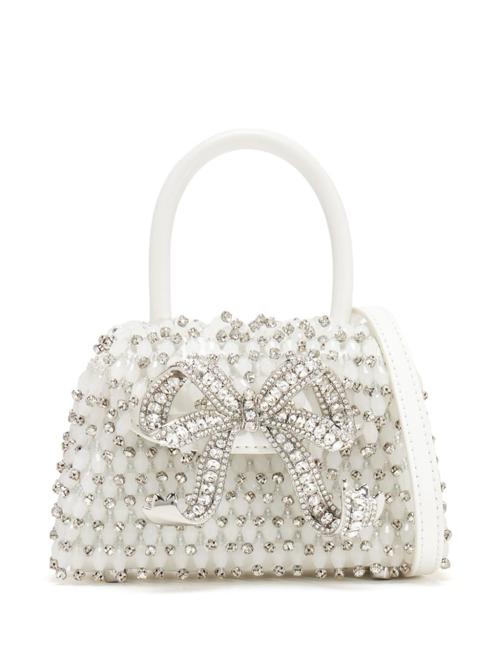 Self-Portrait bow two-way handbag - White