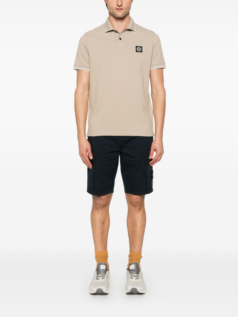 Stone Island Compass-motif polo shirt - Beige