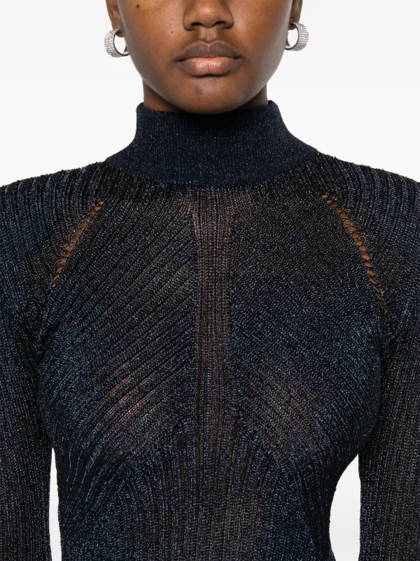 ワンピース SELF PORTRAIT LUREX KNIT MAXI DRESS (RS25 124X BL BLUE) Self-Portrait lurex-knit Maxi Dress | Blue | FARFETCH