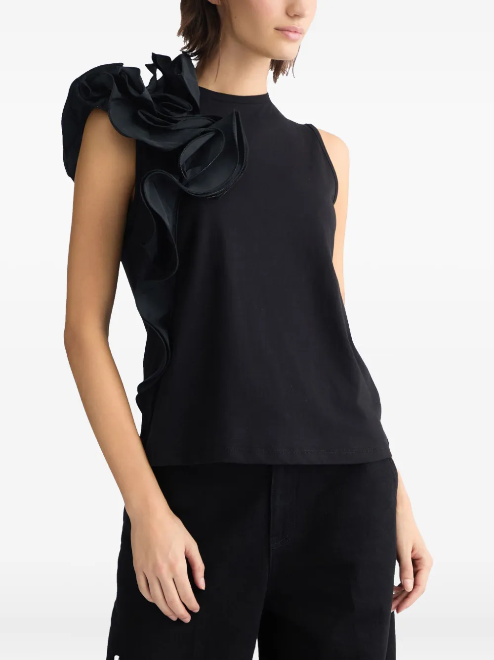 LIU JO T-shirt met ruches Zwart