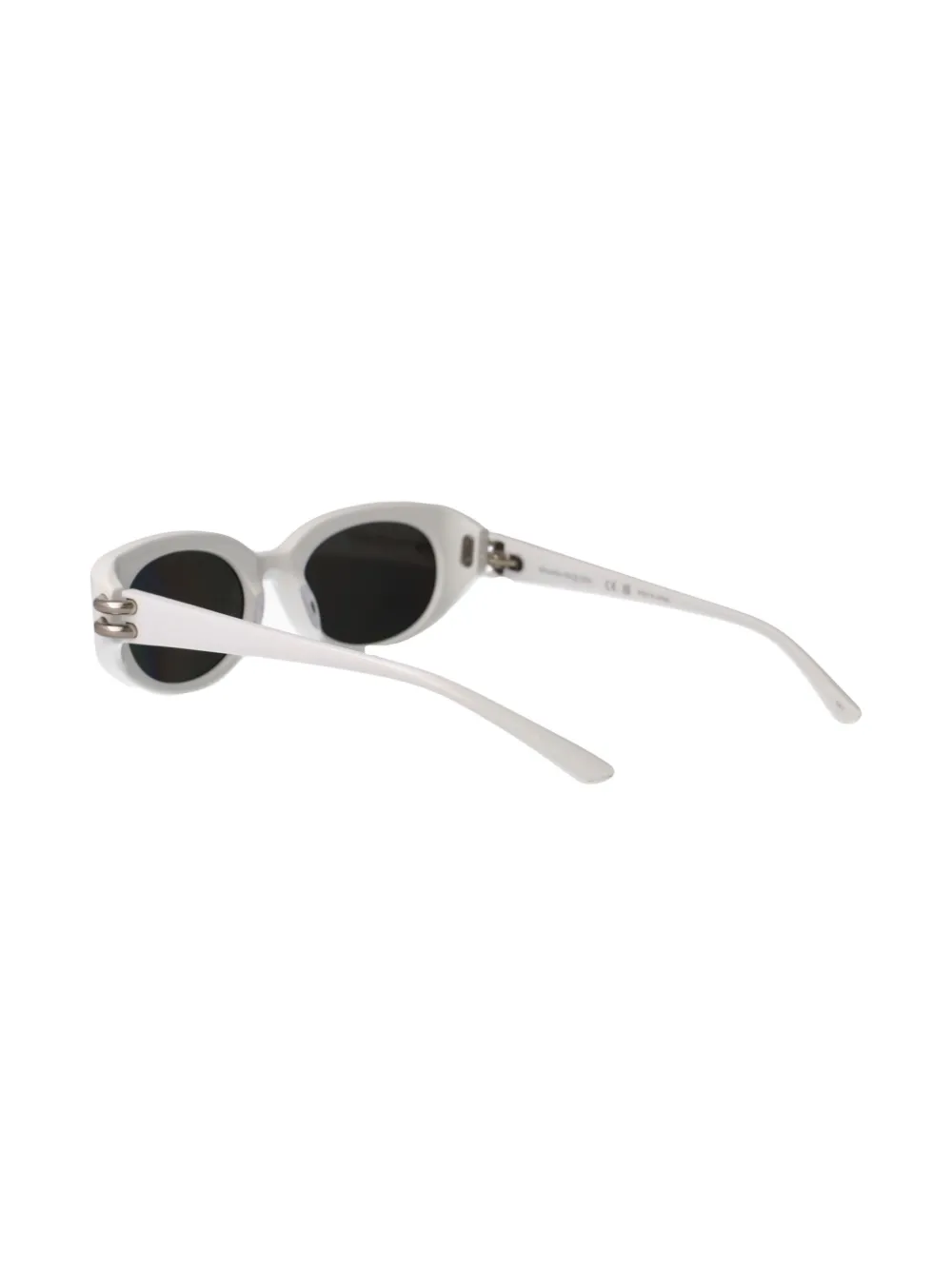 Alexander McQueen Eyewear Zonnebril met ovalen montuur Wit