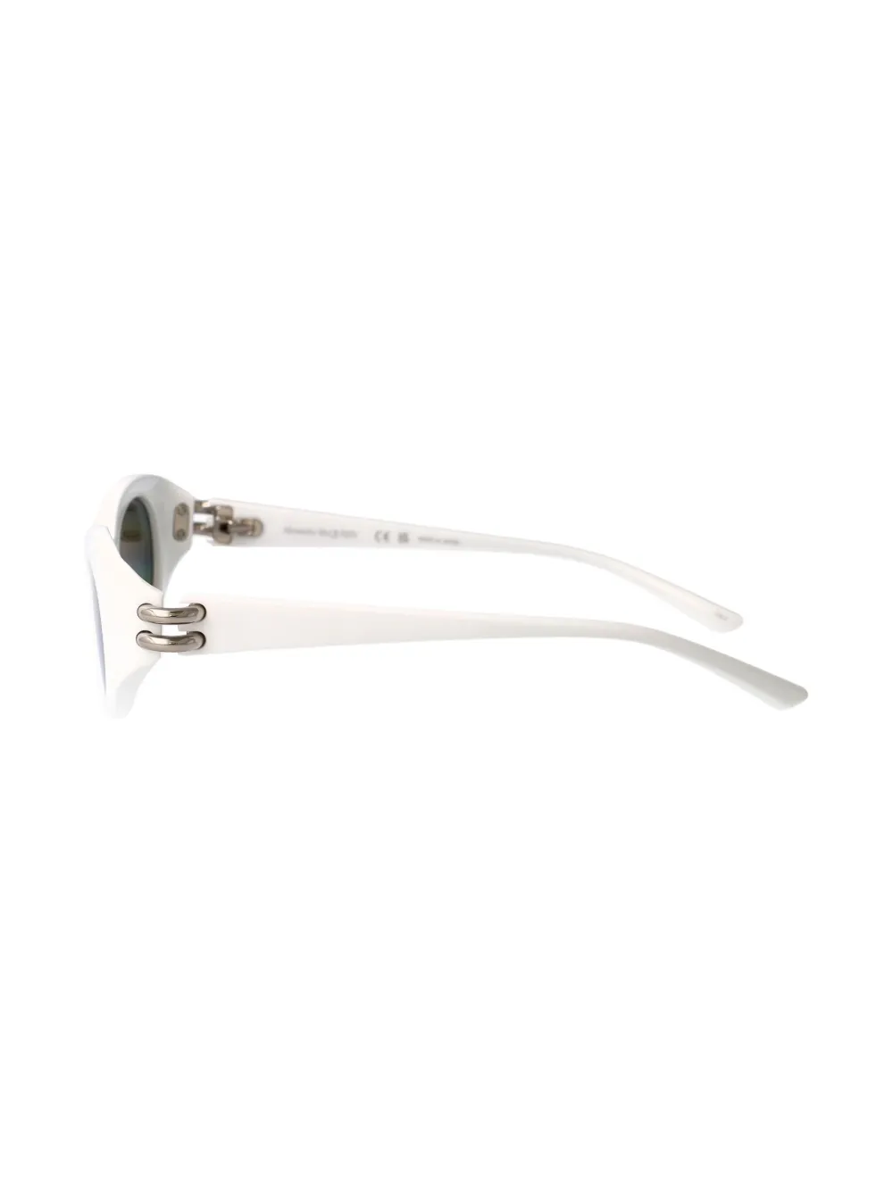 Alexander McQueen Eyewear Zonnebril met ovalen montuur Wit