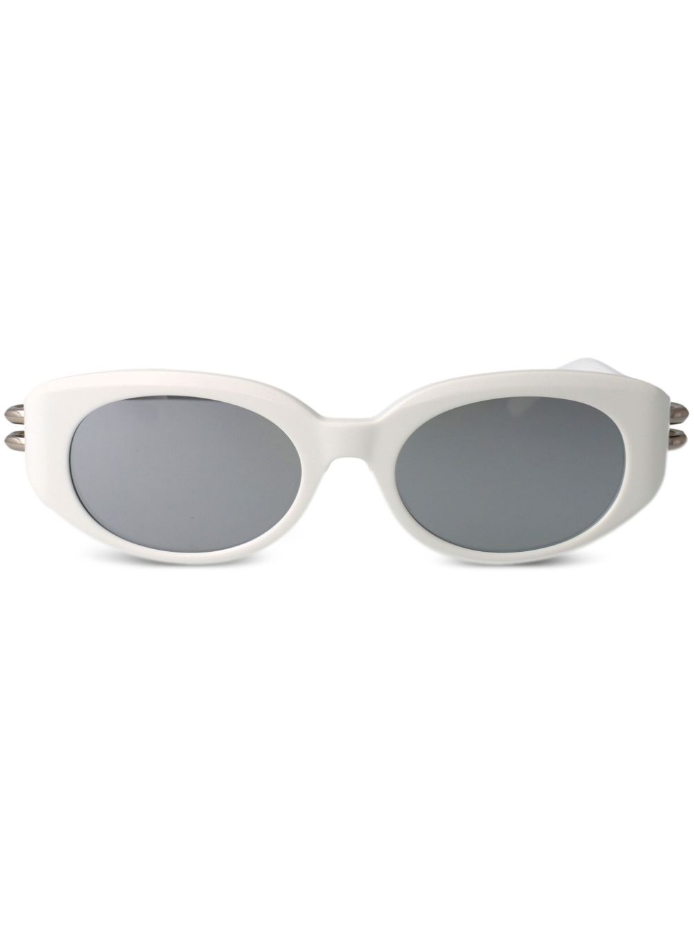 Alexander McQueen Eyewear Zonnebril met ovalen montuur Wit