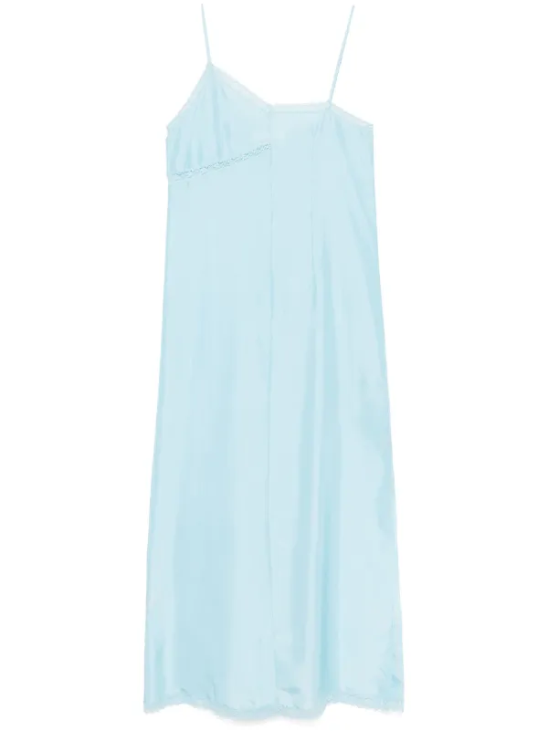 ワンピース Mm6 Silk Maxi Dress MM6 Maison Margiela Asymmetric Silk Maxi Dress | Blue