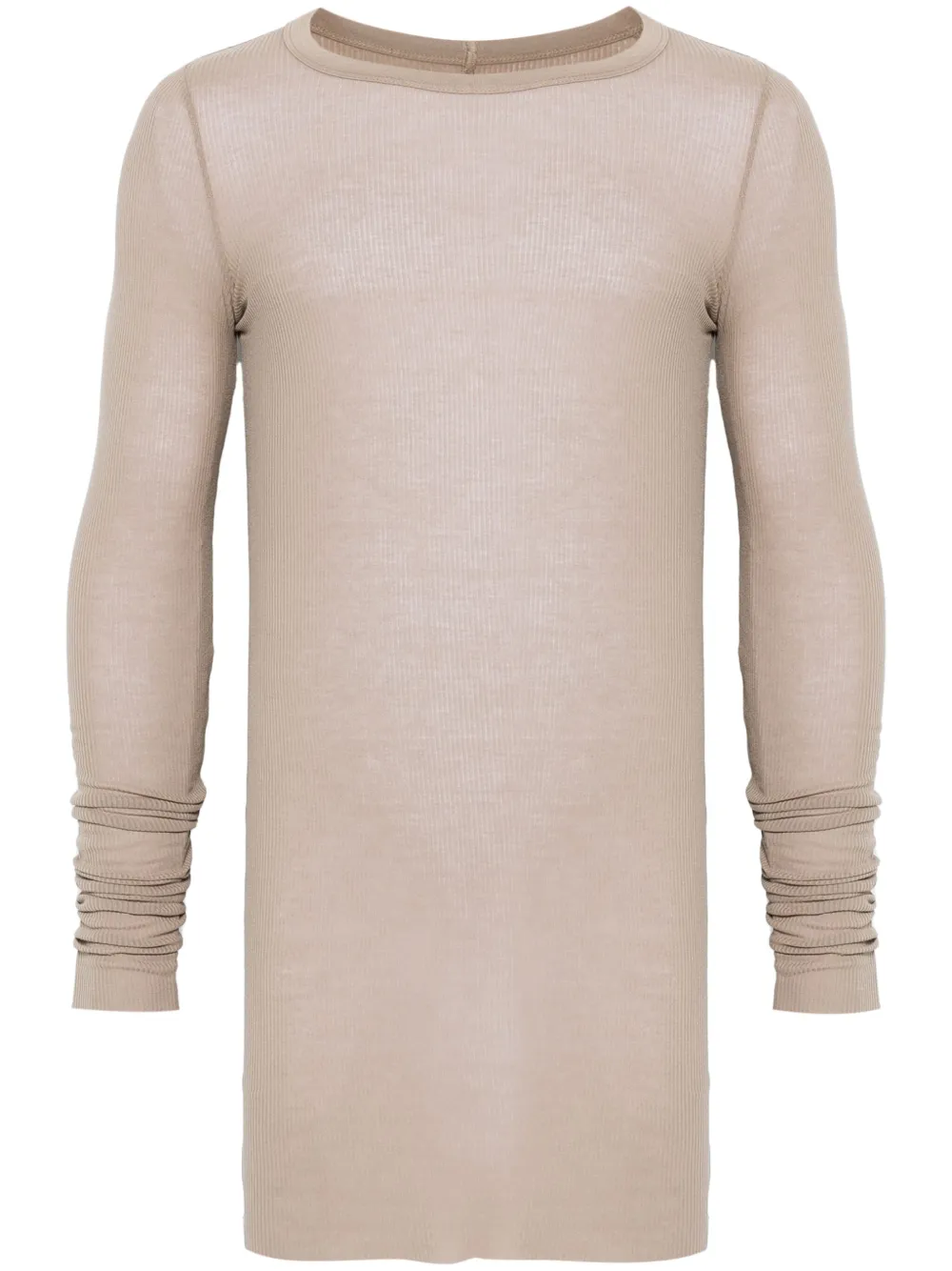 Rick Owens Ribbed T-shirt In Neutrals