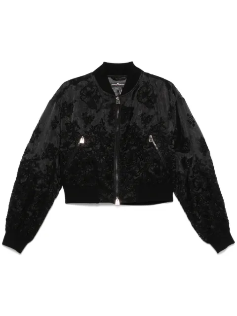 Ermanno Scervino chamarra de mezclilla con bordado floral