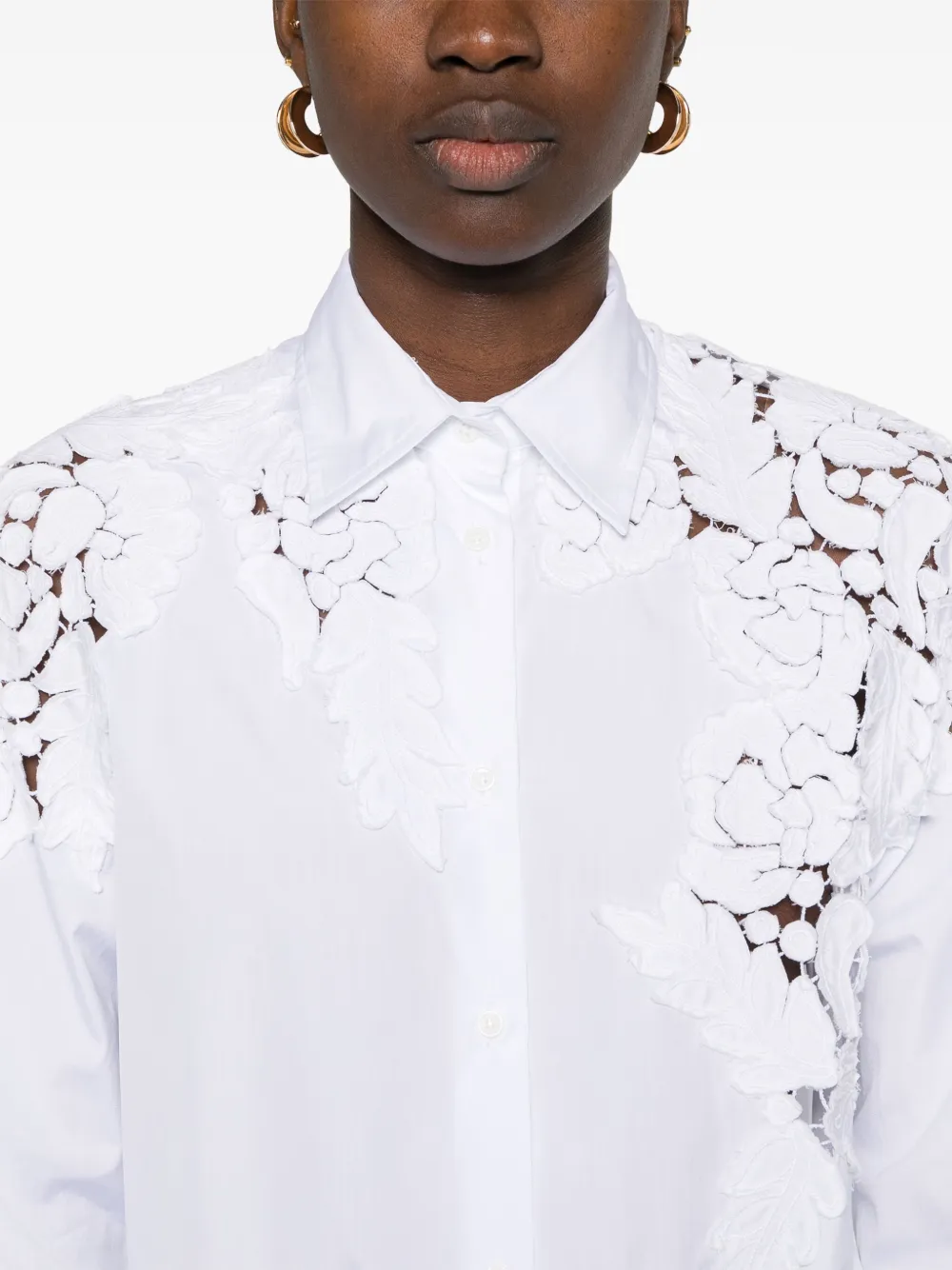 Ermanno Scervino Blouse met bloemenapplicatie Wit