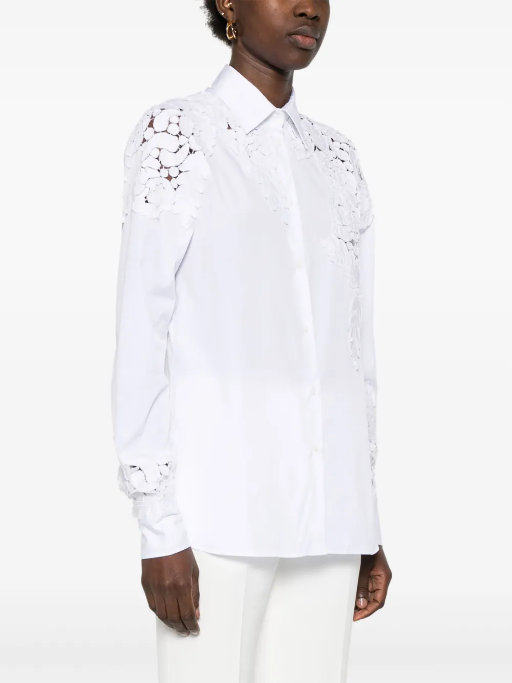 Ermanno Scervino Blouse met bloemenapplicatie Wit