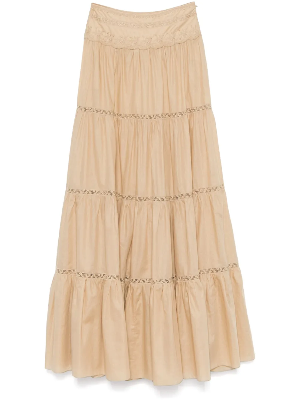 Ermanno Scervino floral-embroidered maxi skirt - Neutrals