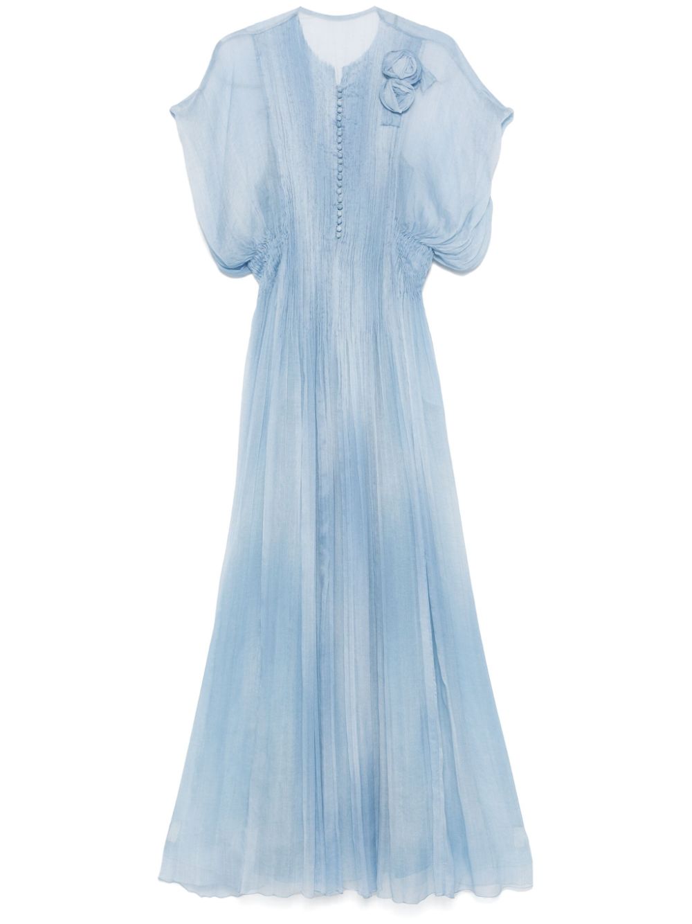 Ermanno Scervino floral-appliqué maxi dress - Blue