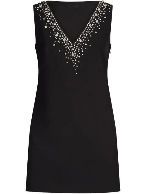 LIU JO rhinestone-embellished crepe dress