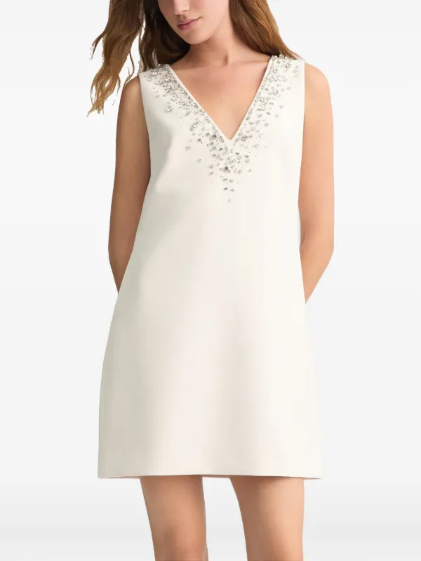 LIU JO rhinestone-embellished Crepe Dress White FARFETCH TR
