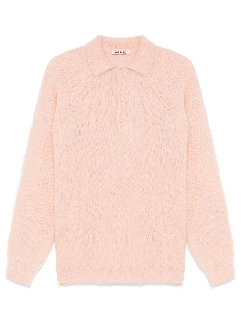 Auralee brushed knit polo shirt - Pink